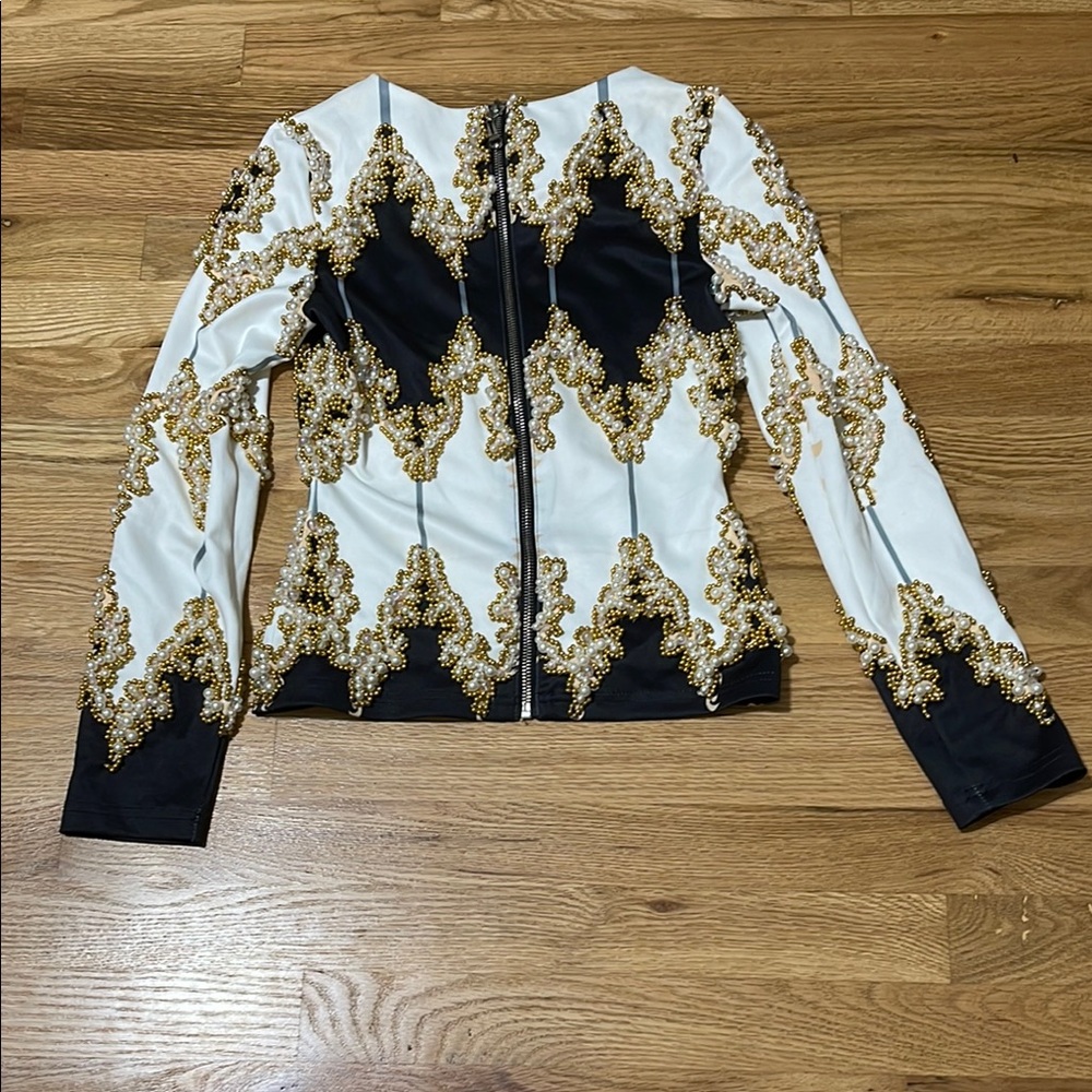 Black and Gold Baroque Blazer with Tailored Fit